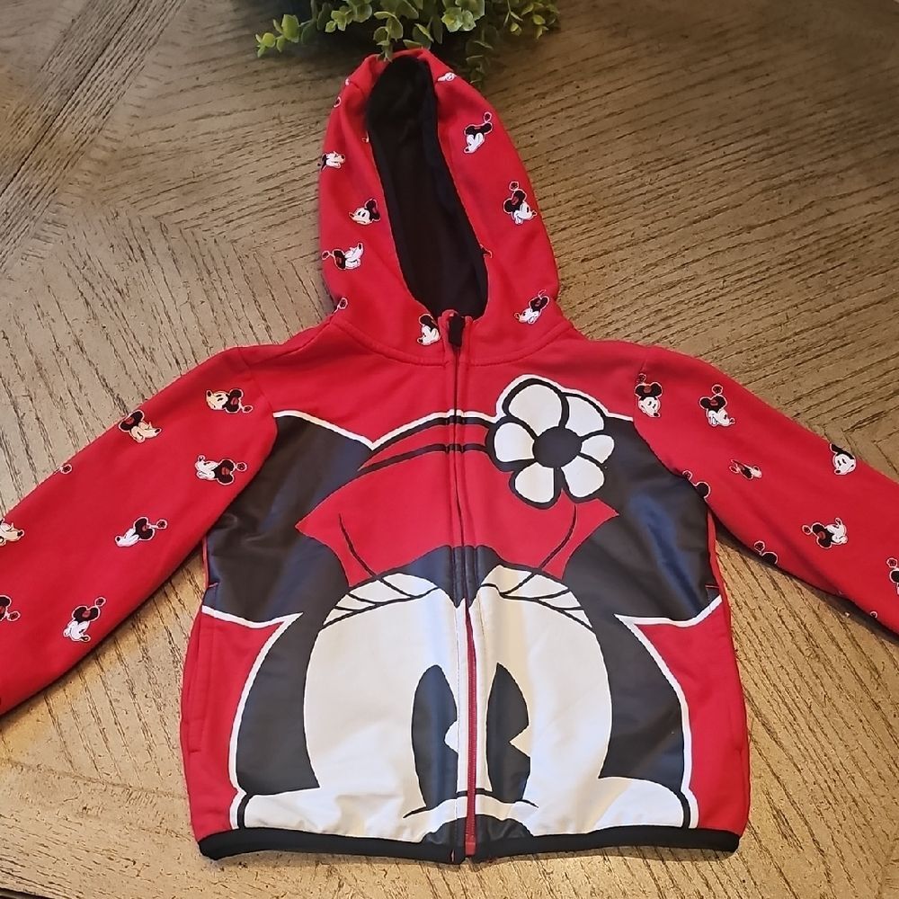 Disney Minnie Mouse Red Kids Hooded Jacket Size 5/6